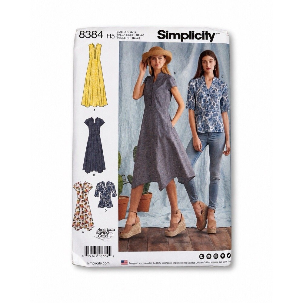Simplicity 8384 Misses Dress Top Pattern Uncut Size H5 6-14 ASG